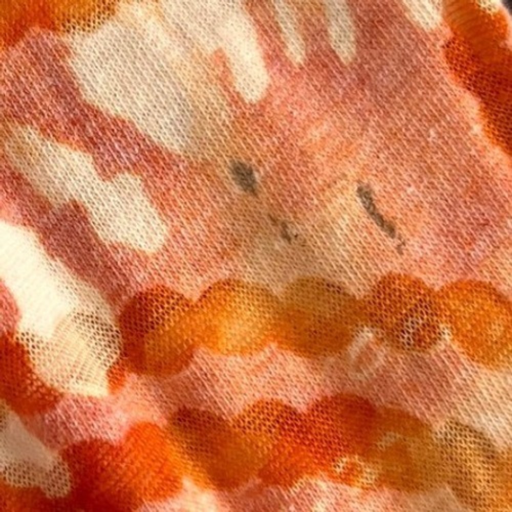 Ruby Rd Womens Orange Circle Print Tie Front Cardigan 3/4‎ Sleeve Knit Top Large - Picture 11 of 13